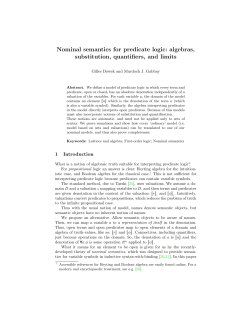 Nominal semantics for predicate logic: algebras, substitution