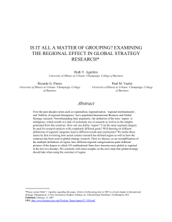 IS IT ALL A MATTER OF GROUPING? EXAMINING THE REGIONAL