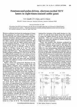Femtosecond-pulse-driven, electron
