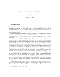 The evaporation of a salty film