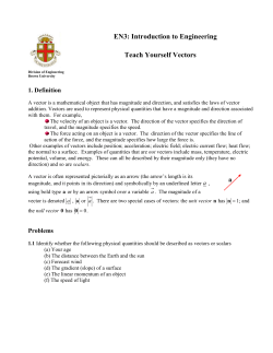EN3: Introduction to Engineering Teach Yourself Vectors