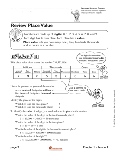 Review Place Value - MathCoach Interactive