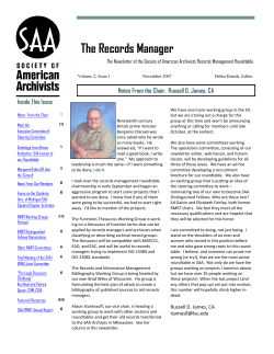Nov 2007 Issue - Society of American Archivists