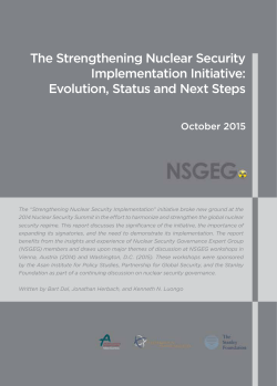 The Strengthening Nuclear Security Implementation Initiative