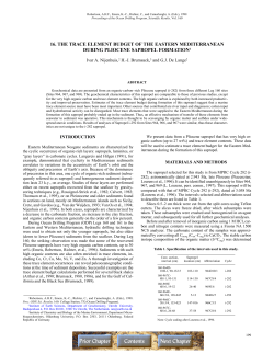 16. the trace element budget of the eastern mediterranean