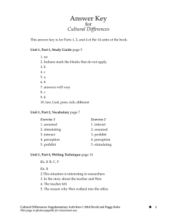 Answer Key - Pro Lingua Associates