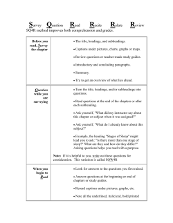 SQ4R method improves both comprehension and grades. Survey