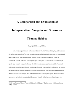 A Comparison and Evaluation of Interpretation: Voegelin and