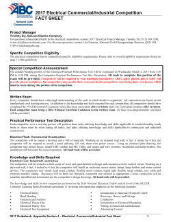 Electrical: Commercial-Industrial Fact Sheet