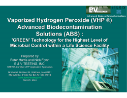 Vaporized Hydrogen Peroxide (VHP ®) Advanced
