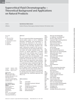 Supercritical Fluid Chromatography &ndash; Theoretical Background and