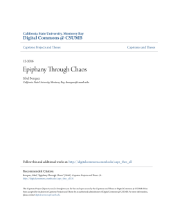 Epiphany Through Chaos - Digital Commons @ CSUMB