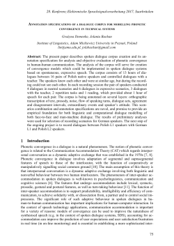 Annotation specifications of a dialogue corpus for