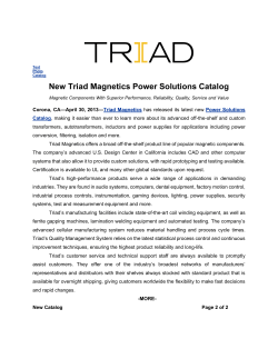 New Triad Magnetics Power Solutions CatalogToroidal Power