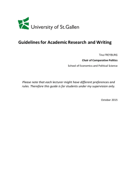 Guidelines for Academic Research and Writing