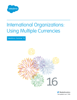 International Organizations: Using Multiple Currencies