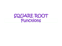 SQUARE ROOT Functions
