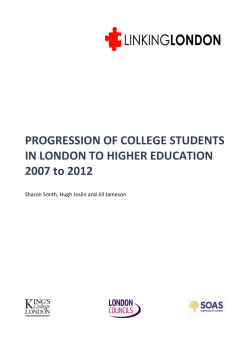 PROGRESSION OF COLLEGE STUDENTS IN