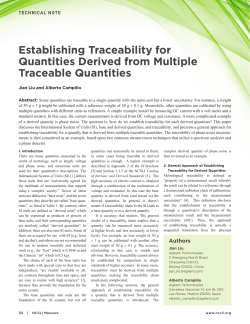 Establishing Traceability for Quantities Derived from