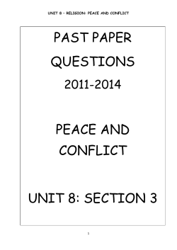 PAST PAPER QUESTIONS PEACE AND CONFLICT UNIT 8