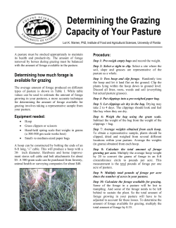 Determining the Grazing Capacity of Your Pasture