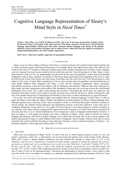 Cognitive Language Representation of Sleary‟s Mind Style in Hard