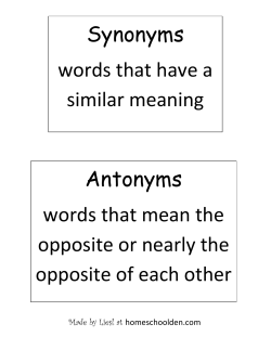 Synonyms - Homeschool Den