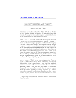Equality, Liberty and Variety - Isaiah Berlin Virtual Library