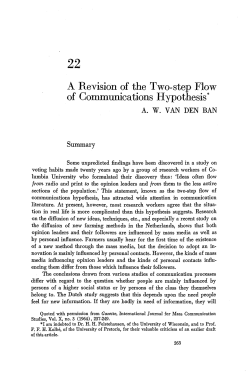 A Revision of the Two-step Flow of Communications Hypothesis*