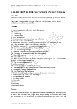 Introduction to Ethics of Science and Technology