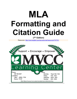 Formatting and Citation Guide