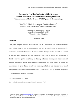 Automatic Leading Indicators (ALIs) versus Macro Econometric