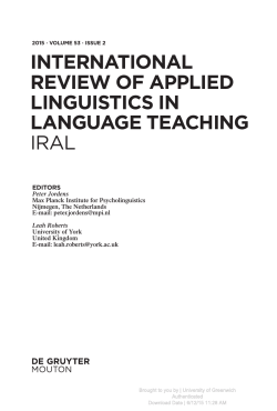 intErnational rEViEw of appliEd linguistics in languagE tEaching IRAL