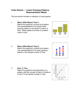 Cube Games &ndash; Linear Growing Patterns