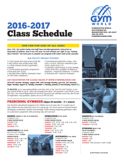 2016-2017 Class Schedule