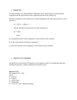 Raoult`s law the vapor pressure of an ideal solution is dependent on