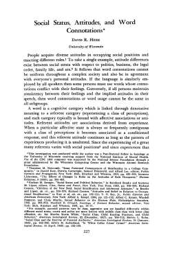 Social Status, Attitudes, and Word