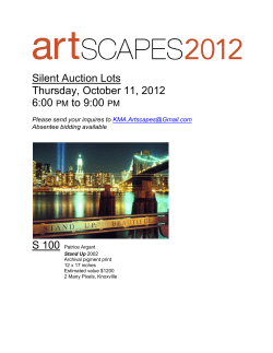 Silent Auction Lots Thursday, October 11, 2012 6:00 PM to 9:00 PM