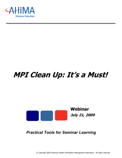 MPI Clean Up: It`s a Must!