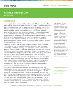 Blackbaud Enterprise CRM Multicurrency White Paper