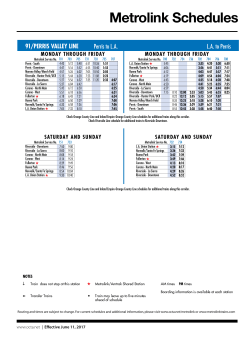 Metrolink Schedules