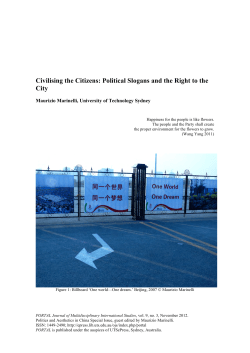 Civilising the Citizens: Political Slogans and the Right to the City