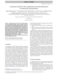 A physical model for the condensation and decondensation of