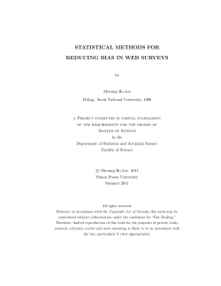 statistical methods for reducing bias in web surveys
