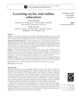 Learning styles and online education