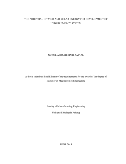 THE POTENTIAL OF WIND AND SOLAR ENERGY FOR