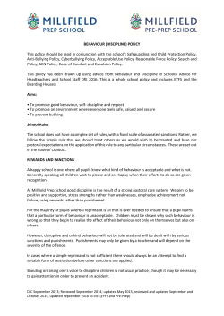 Behaviour Policy - Millfield School