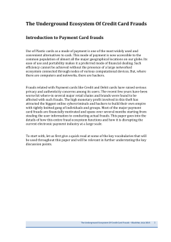 The Underground Ecosystem Of Credit Card Frauds