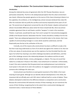The Constructivist Debate: Composition and Construction