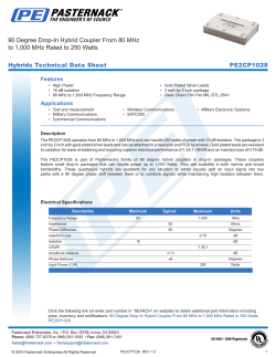 90 Degree Drop-In Hybrid Coupler From 80 MHz to